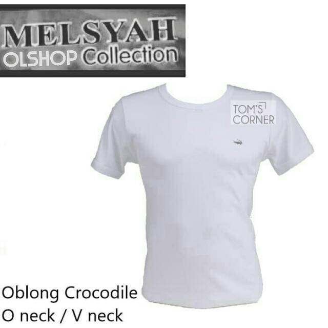 KAOS DALAM CROCODILE / KAOS OBLONG PRIA PUTIH / O NECK V NECK , PUTIH,S~V NECK817