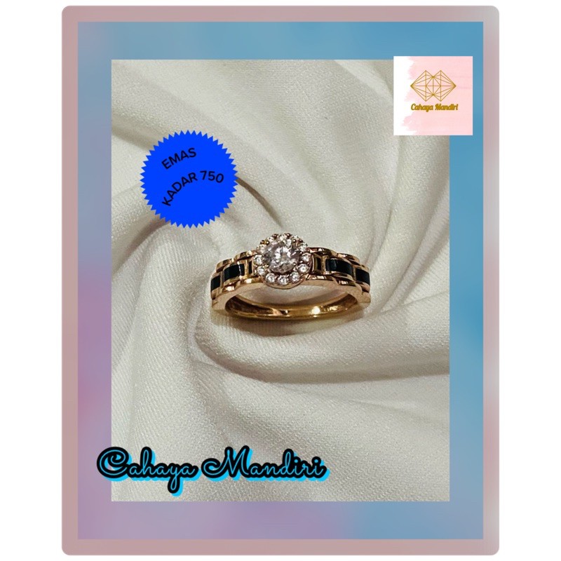 Cincin Emas Kadar 750 (17K) Berat +/- 3,26 Gram