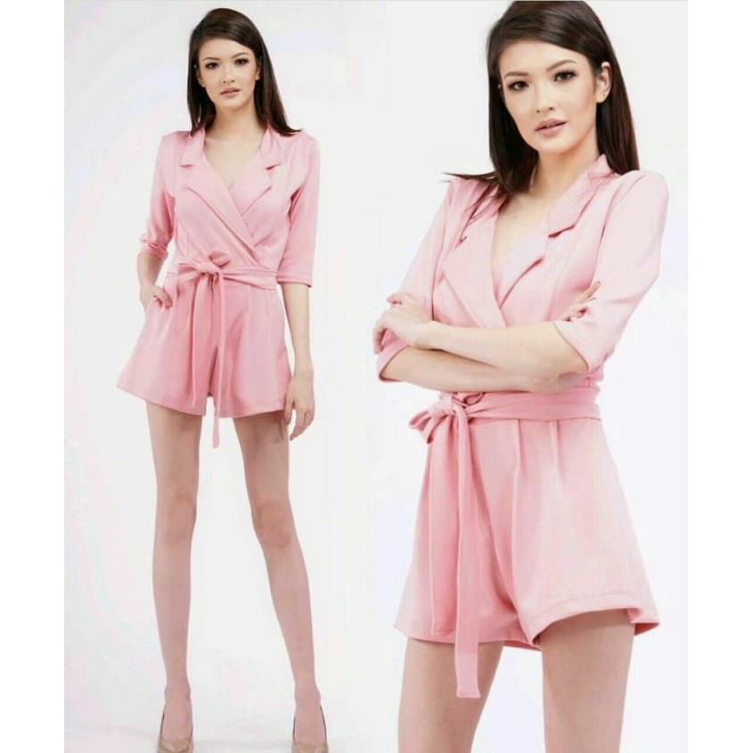 PROMO Overall Jumpsuit Celana Kulot Putih Hitam Black White Pakaian Wanita Korea Import Murah Kekin