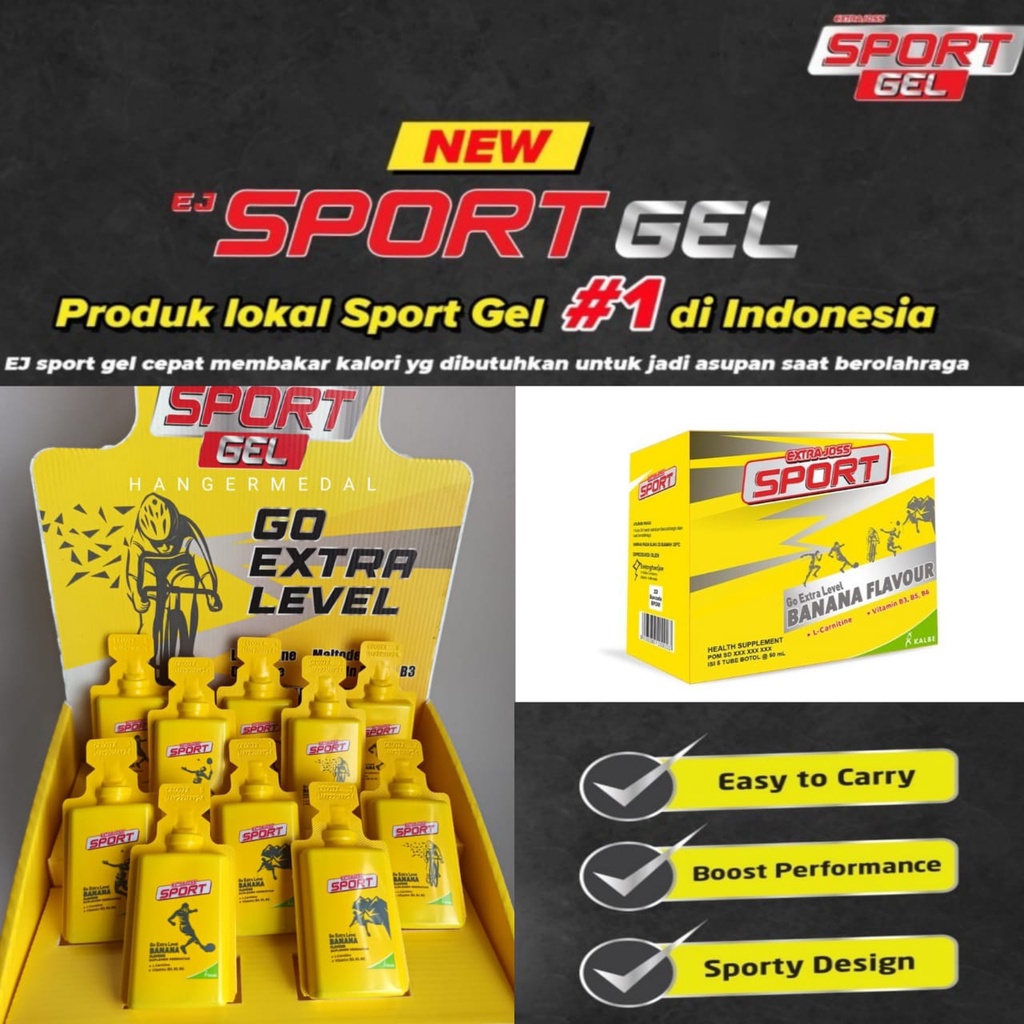 EJ Sport Gel extra joss sportgel GU energy stamina olahraga lari sepeda