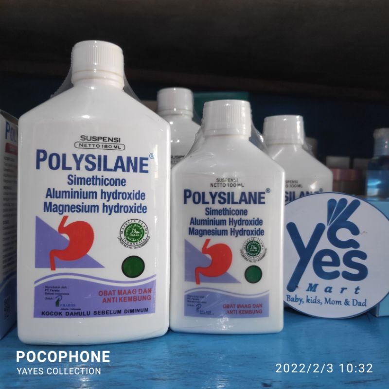 COD Polysilane Cair 180 ml - 100 ml polisilen obat sakit maag &amp; Anti Kembung