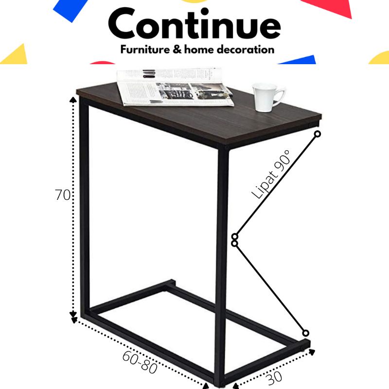 Meja Belajar Lipat Hollow  Meja Samping Tempat Tidur  Meja Besi Lipat