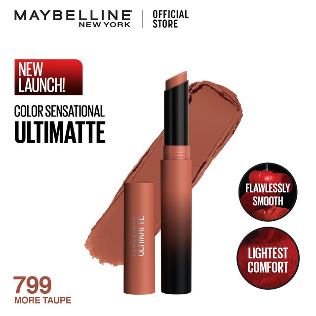 Maybelline Itz Bold Bundle(Color Sensational Ultimatte Lipstik 799 699 + Lash Lift Mascara) - Makeup