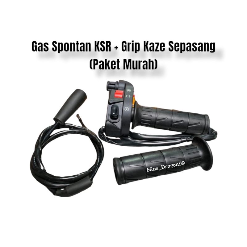 Gas Spontan KSR + Handgrip Grip Kaze + Jalu Stang PCX Chrome Kawasaki Paket Murah Universal