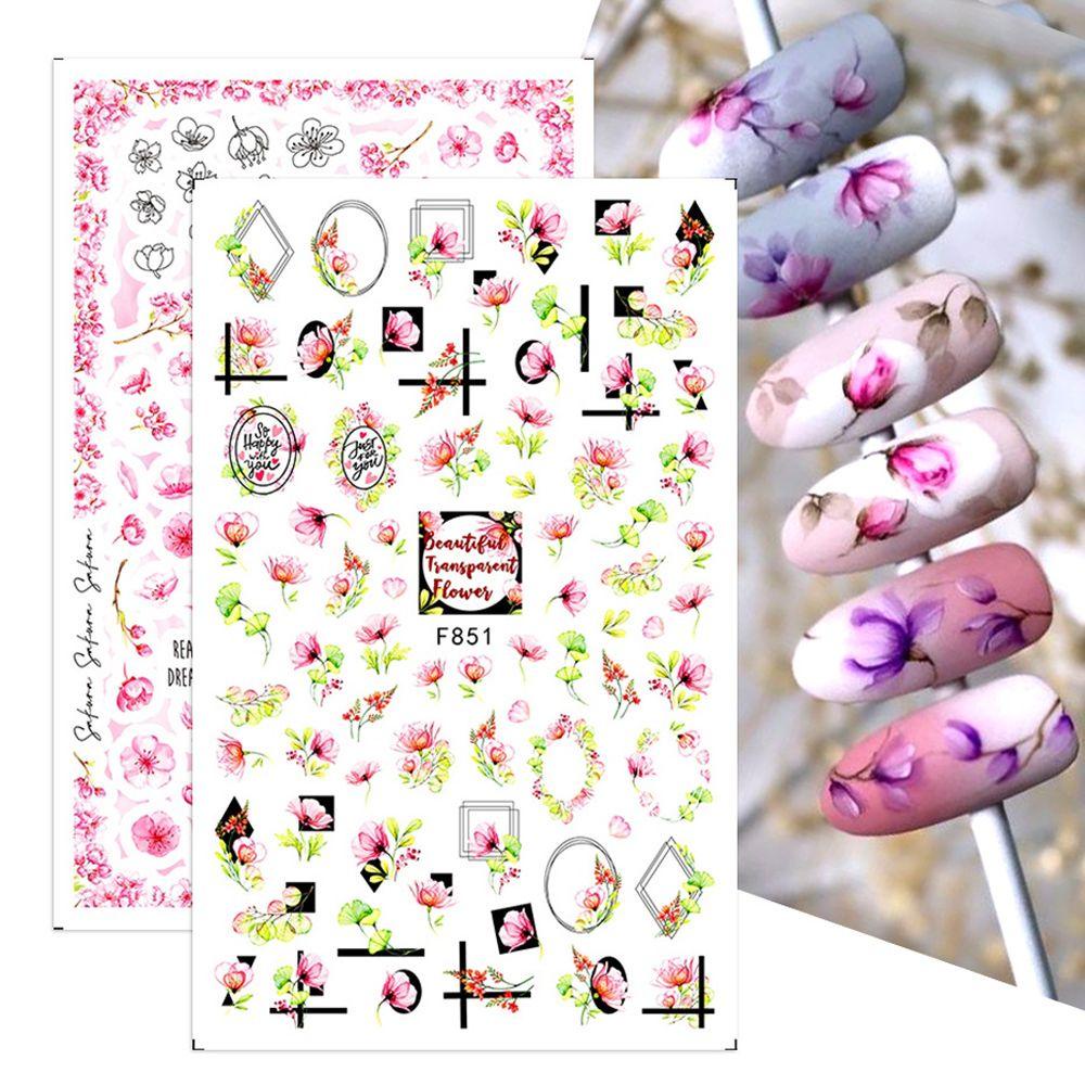 Mxbeauty 3D Nail Art Stiker Perekat Diri Bunga Menawan Wanita Wreath Nail Art Dekorasi Daisy Rose DIY Manicure Accesorios