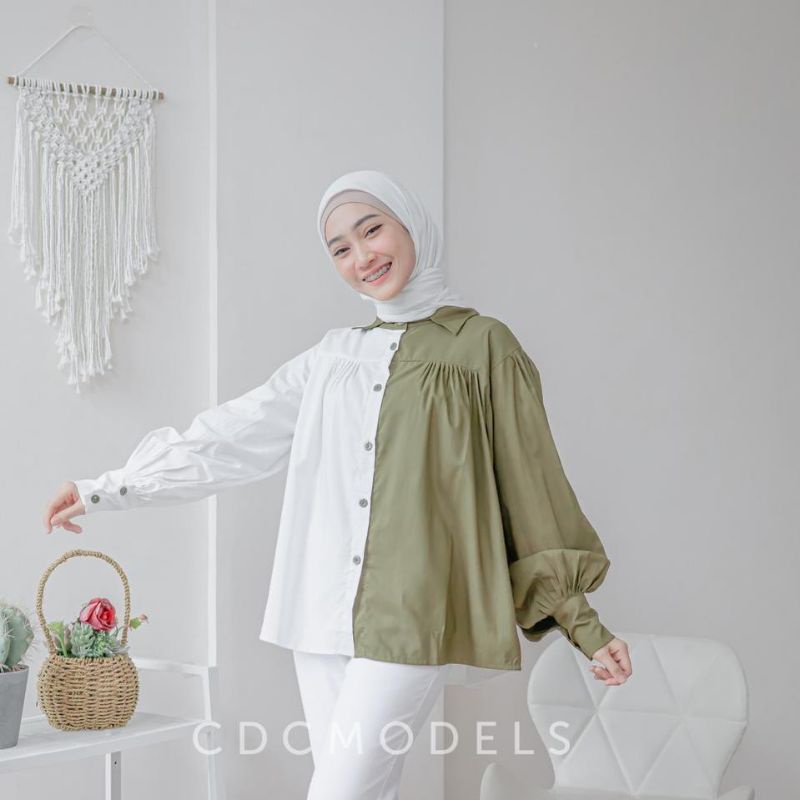 pakaian wanita dierra shirt oversize blouse baju muslim