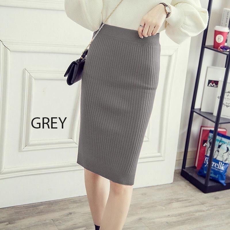 Rok Span pendek Knitted midi belah samping//  Rok midi Rajut // Rok Span Premium//rok rajut belah