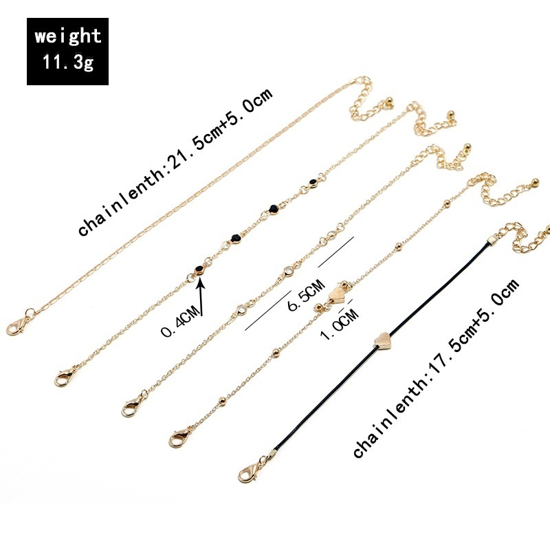 5 Pcs / 1 Set Gelang Kaki Wanita Untuk Musim Panas