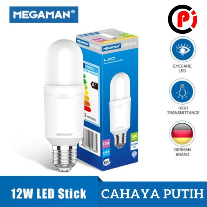 MEGAMAN Lampu LED Stick Stik 12W 12Watt Cahaya Putih 6500K CDL Bohlam