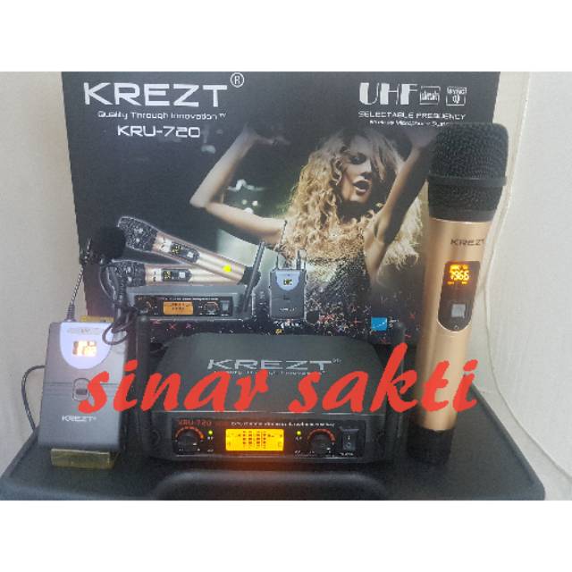 MIC WIRELESS KREZT KRU 720 ( PEGANG + CLIP ON ) ORIGINAL