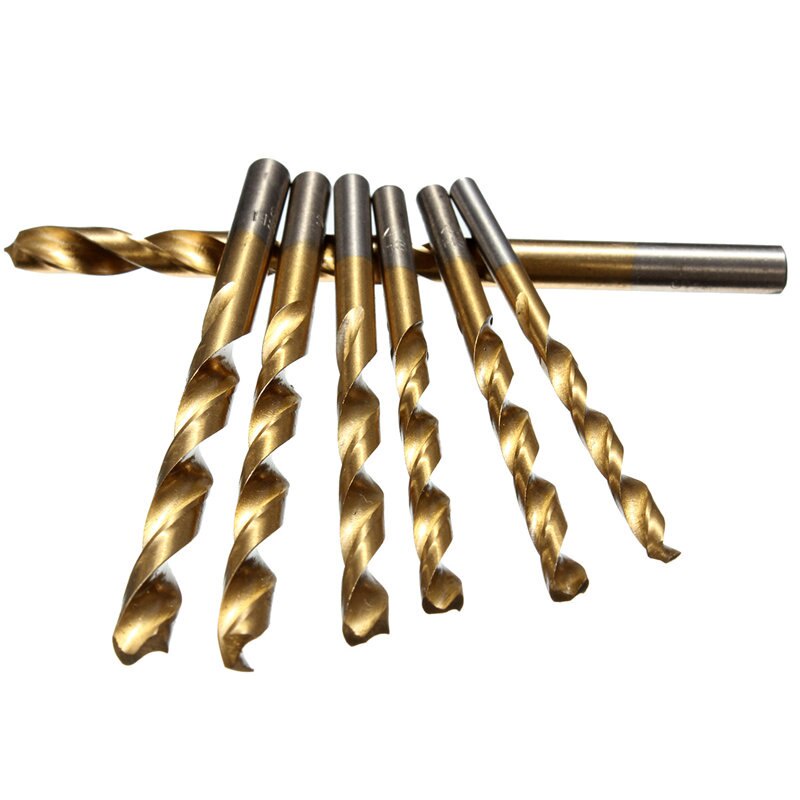 13pcs Twist Bits Saw HSS High Speed Steel Titanium Coated Drill Wood Metal Working Beragam Ukuran