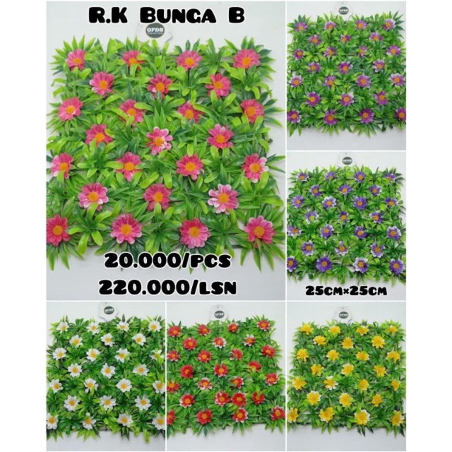 Artificial Bunga Rumput Kotak Varian Bunga B Rumput Kotak Bunga Hias Artifisial Sintetis Dekorasi Di