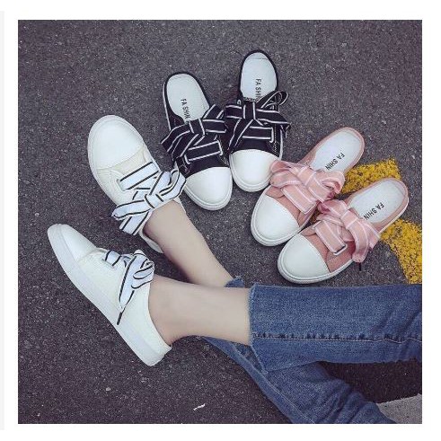 Sepatu Sneakers Wanit TPAA9096 Import Fashion Korea Tali Pita Bahan Kanvas