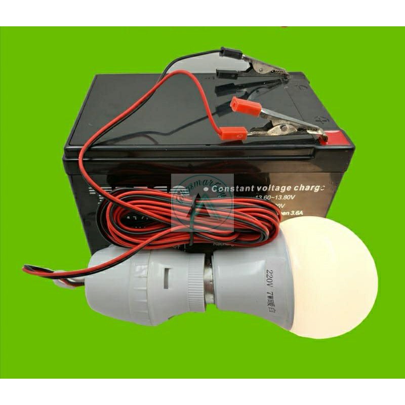 Fitting Inverter DC 12V To AC 220V / Fitting Lampu Aki Inverter