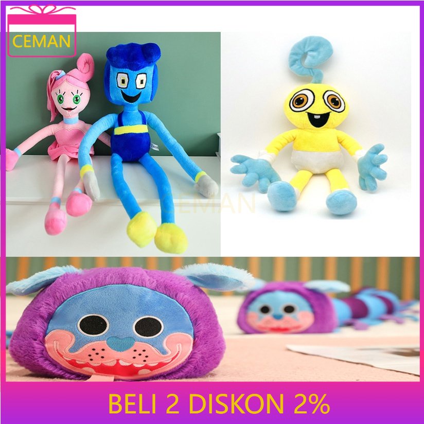 Poppy Playtime Bantal IBU KAKI PANJANG Boneka Mewah Kawaii Kartun Huggy Wuggy Mainan Mewah Waktu Bermain Dekorasi Kamar Boneka Hadiah