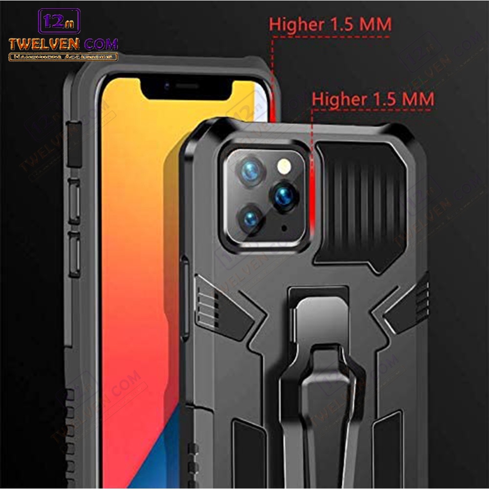 Case Shockproof iPhone 6 / 6s / iPhone 6 Plus / iPhone 7 / iPhone 7 Plus / iPhone 8 / iPhone 8 Plus / iPhone X / iPhone XS / iPhone XR / iPhone XS MAX / 11 Pro Max / iPhone 12 / iPhone 12 Pro / iPhone 12 Mini - Armor Hardcase Stand Clip