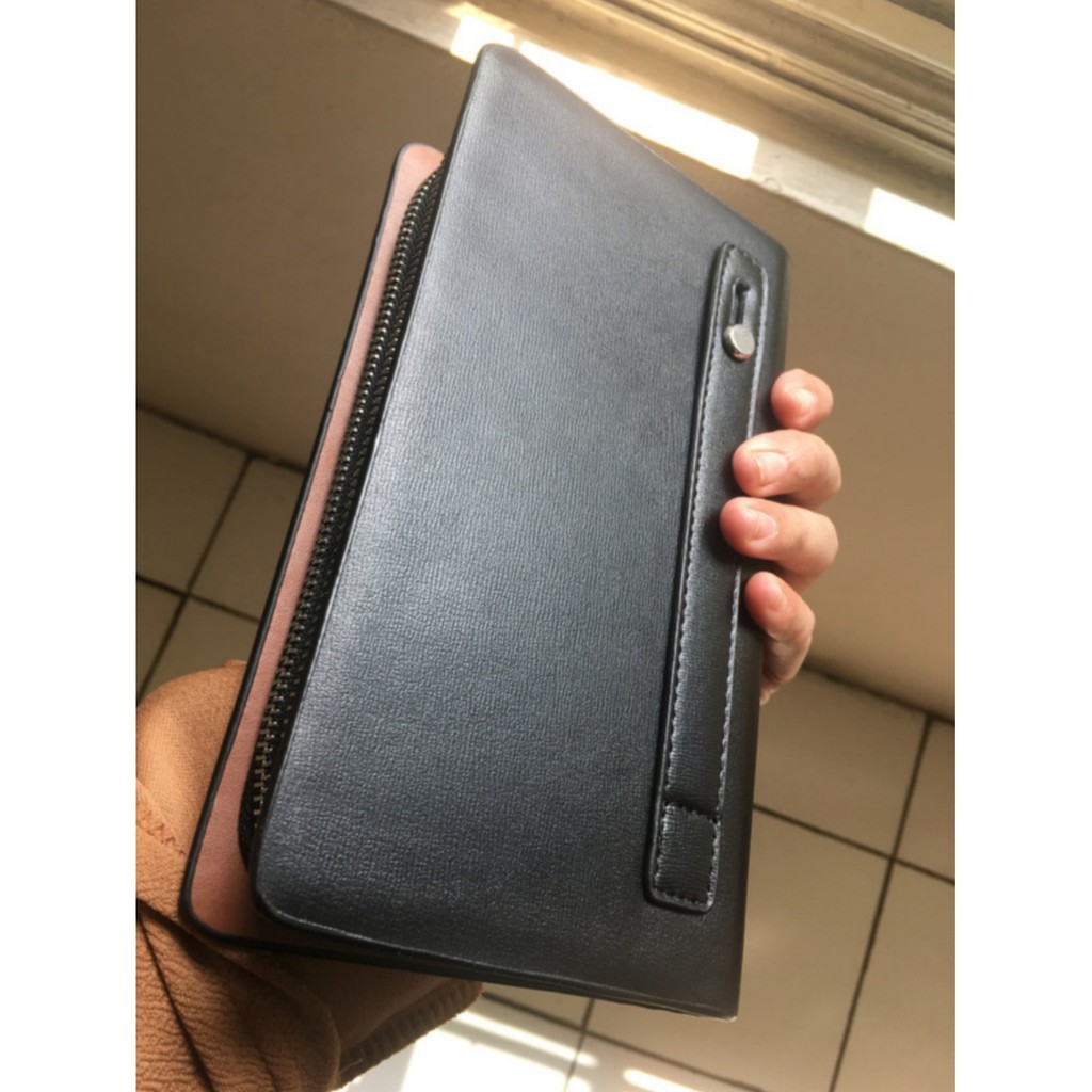 [ORIGINAL] Yueskangaroo Dompet Panjang Kulit Resleting Import Pria dan Wanita Long Wallet Unisex Double Zipper Business Style