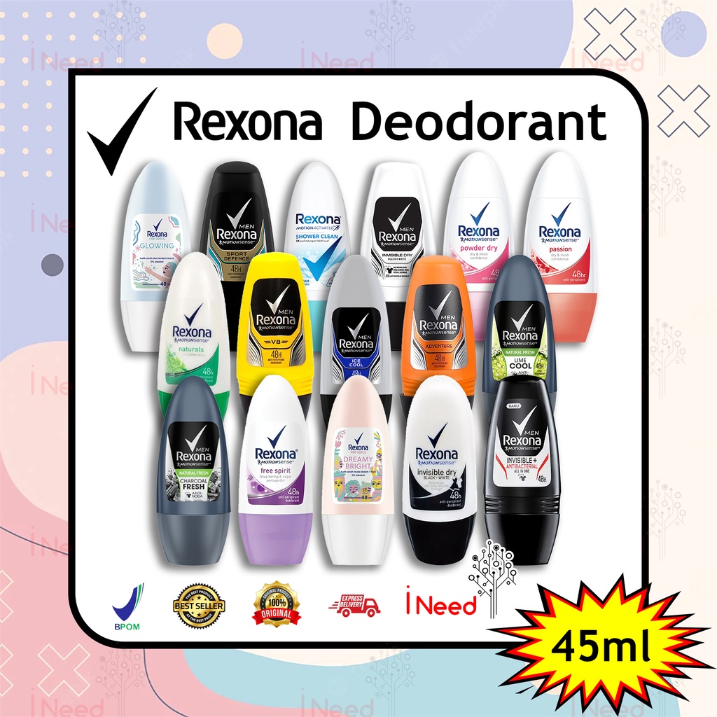 (INEED) REXONA Deodorant Roll On Men | Women