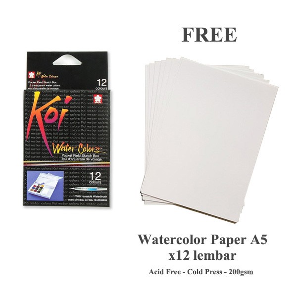 

BEST SELLER LA05 Sakura Koi Watercolor Pocket Field Sketch Box 12 NEW