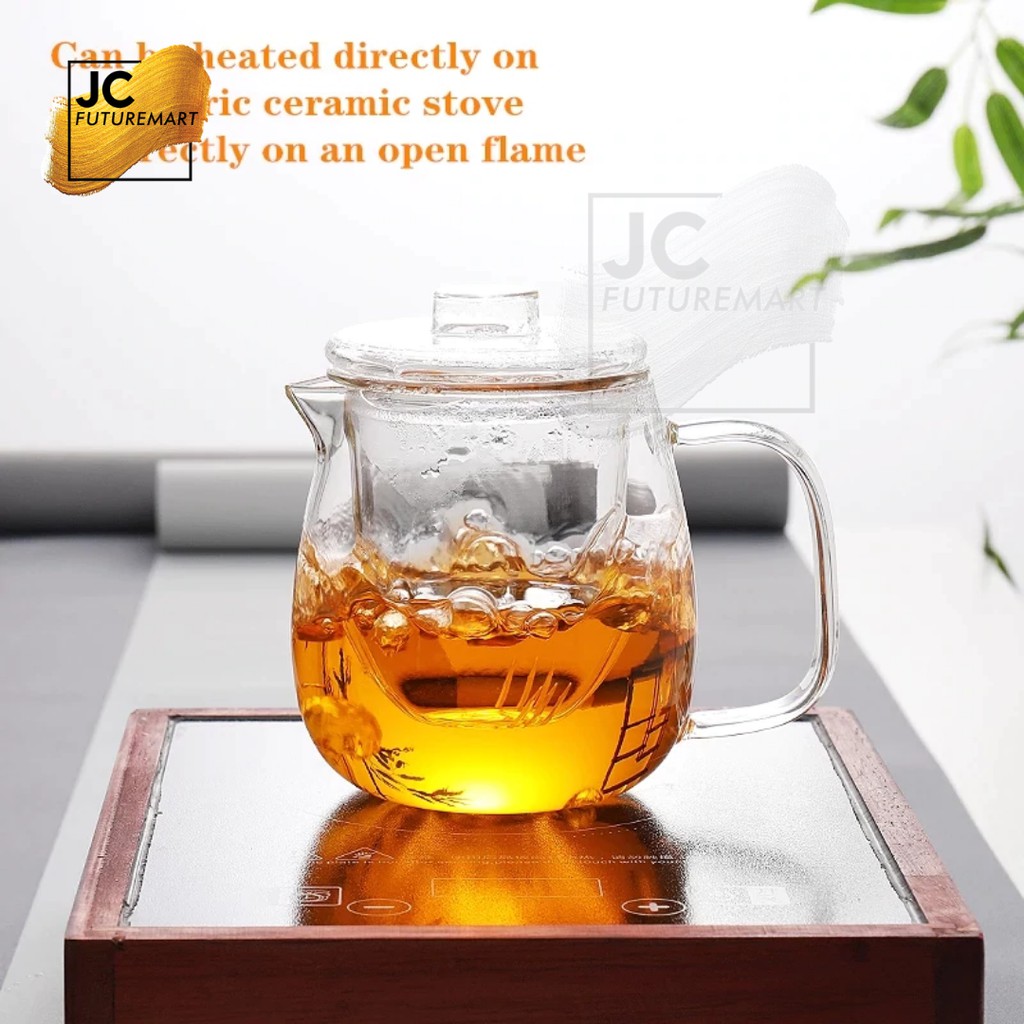 GLASS INFUSER TEAPOT 600ML | TEKO TEH SARINGAN KACA