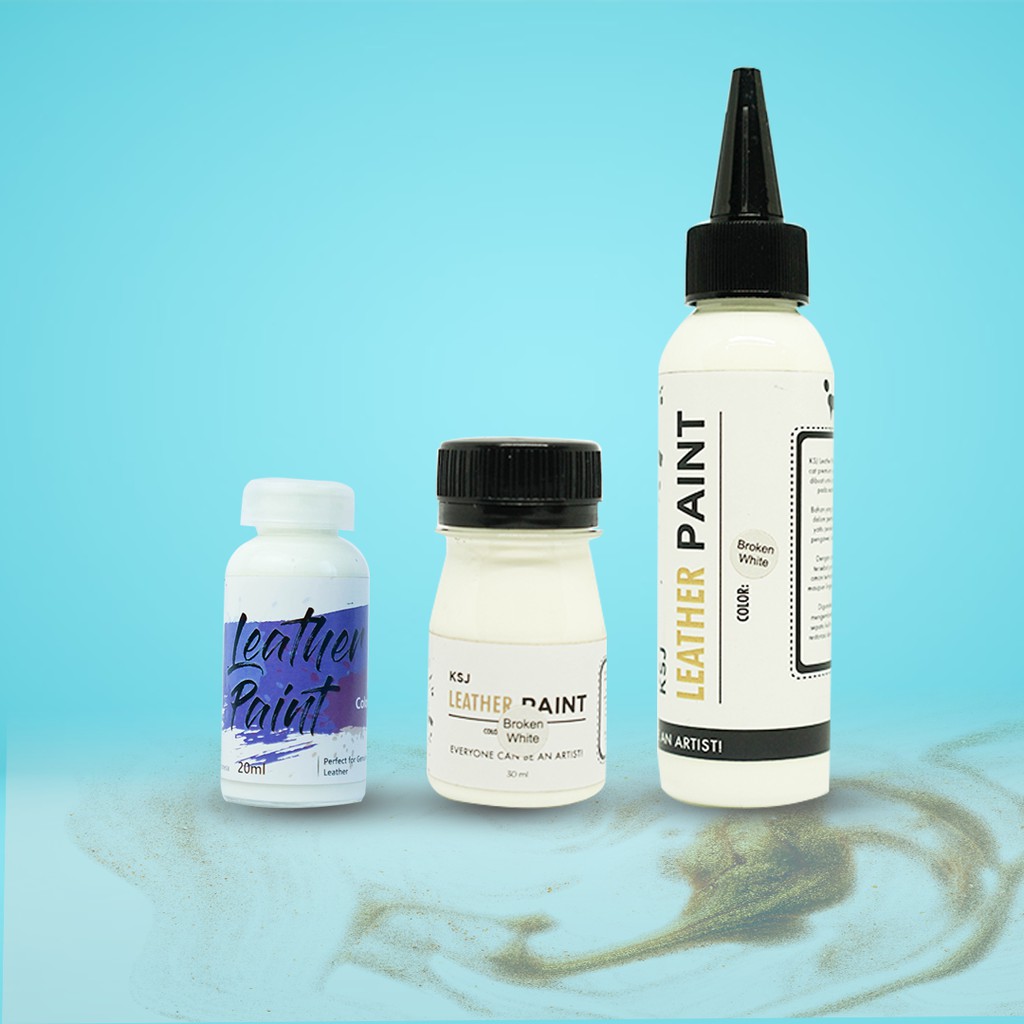 Cat Sepatu / Cat Tas  KSJ Leather Paint / Kulit / Midsole ( Pelengkap Pembersih  Sepatu )-BROKEN WHITE