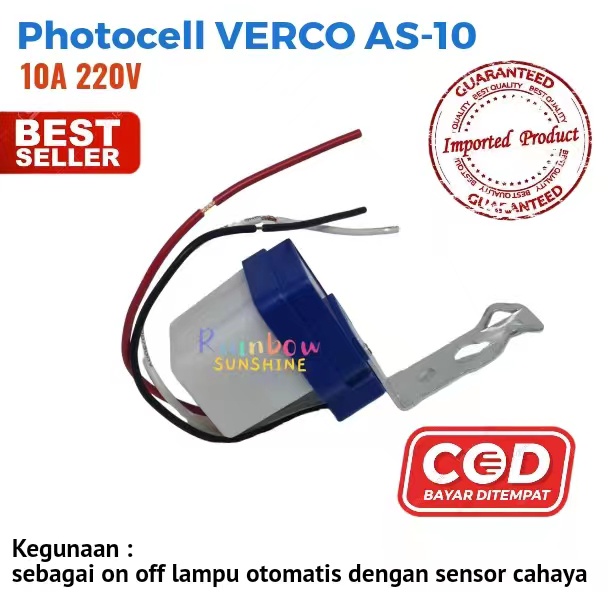 Sensor Lampu Otomatis Automatic Day Light Switch Sensor Cahaya AS-10 AC-220V