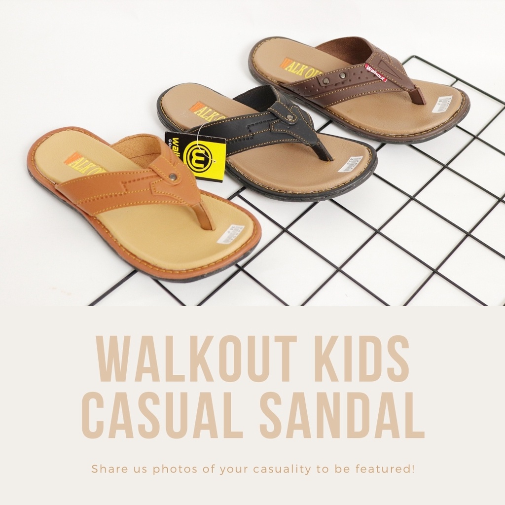 WALKOUT - Sandal Jepit Anak Kasual Kulit PU Synthetic Leather