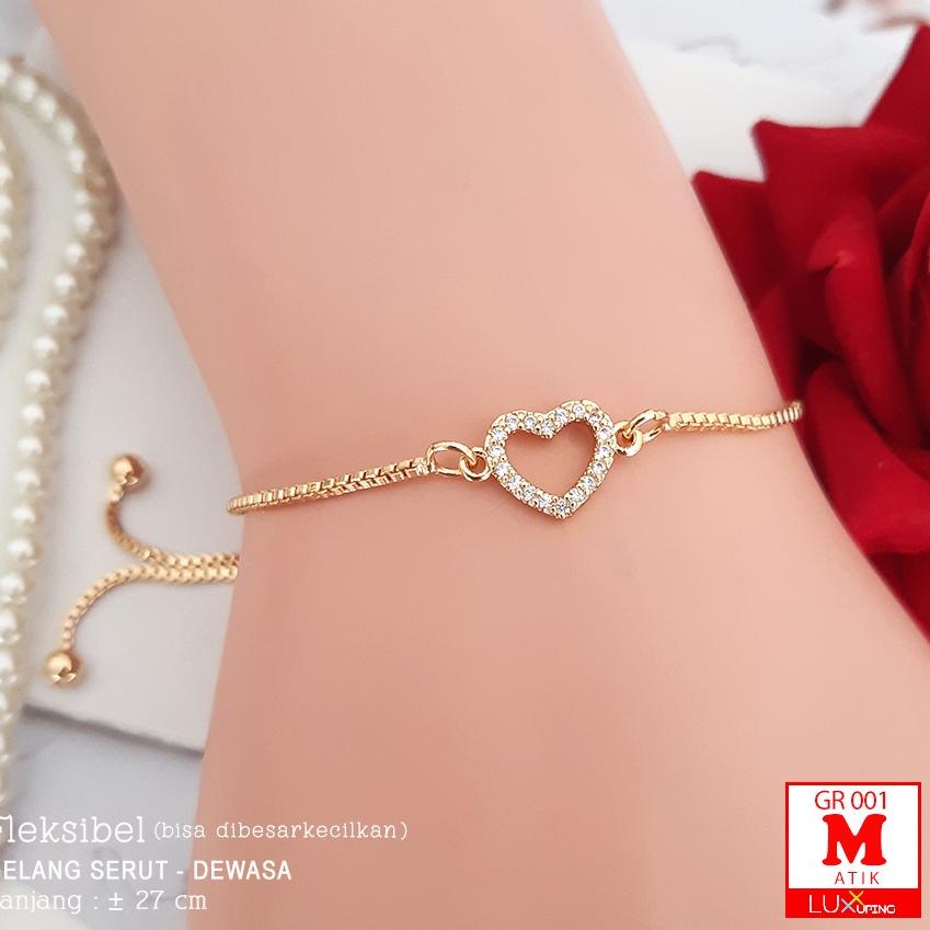 "MIN.15Jn22ᴴ" GR 001 GESER Untuk Gelang Serut Banyak ModelGelang Dewasa Perhiasan Imitasi Lapis Emas