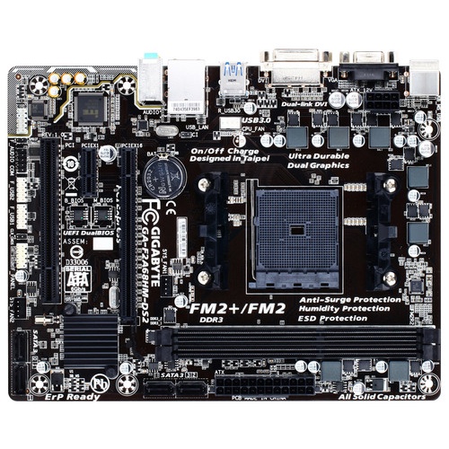 Gigabyte Motherboard A68H GA-F2A68HM-DS2 Socket FM2+/FM2