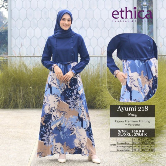 TERBARU Baju Muslim Gamis Dewasa Ethica Ayumi 218 - S GAMIS MURAH