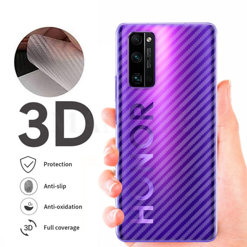 2pcs Film Pelindung Layar Belakang Bahan Serat Karbon 3d Untuk Huawei Honor 8 9x 10 20 50 Pro 20i 8c 8s 8x 9i View 10 20