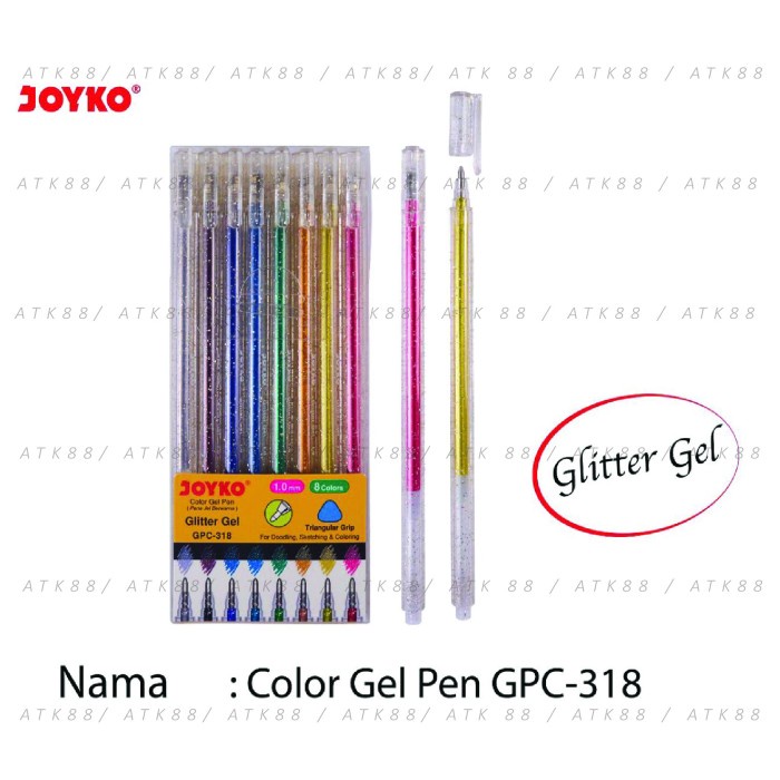 

NEW Ballpoint Jel Gliter warna / Color Gel Pen GPC-318 Glitter Gel