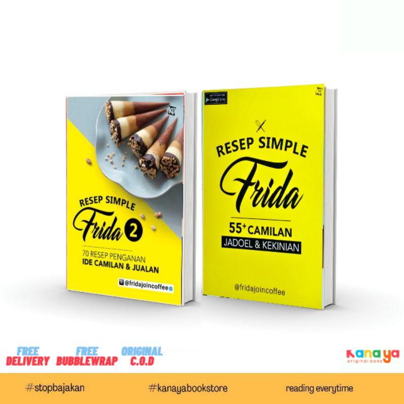 

Buku Resep Simple Frida 1 simple frida 2 55+ Camilan Jadoel&Kekinian/fridajoincoffe/Bestseller