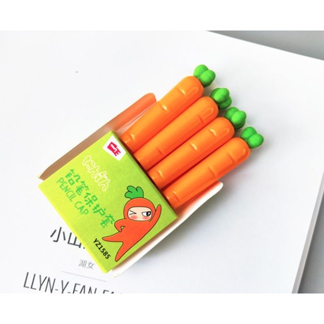 

Pencil Cap/ Tutup Pensil Wortel&Lobak Set Isi 4