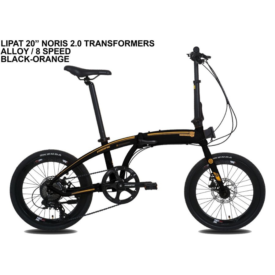 SEPEDA LIPAT PACIFIC NORIS 2.0 TRANSFORMER 20 INCH FRAME ALLOY 8 SPEED SHIMANO SHIFTER