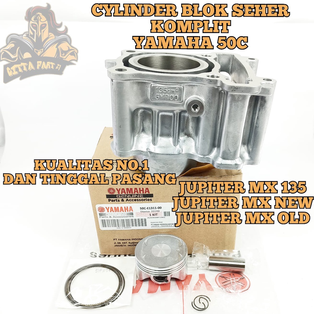 CYLINDER BLOK SEHER PISTON RING KOMPLIT YAMAHA 50C KUALITAS ASLI ORIGINAL YAMAHA YGP  PRESISI TINGGAL PASANG BAHAN BERKUALITAS DAN DIJAMIN AWET JUPITER MX 135 JUPITER MX NEW JUPITER MX LAMA OLD