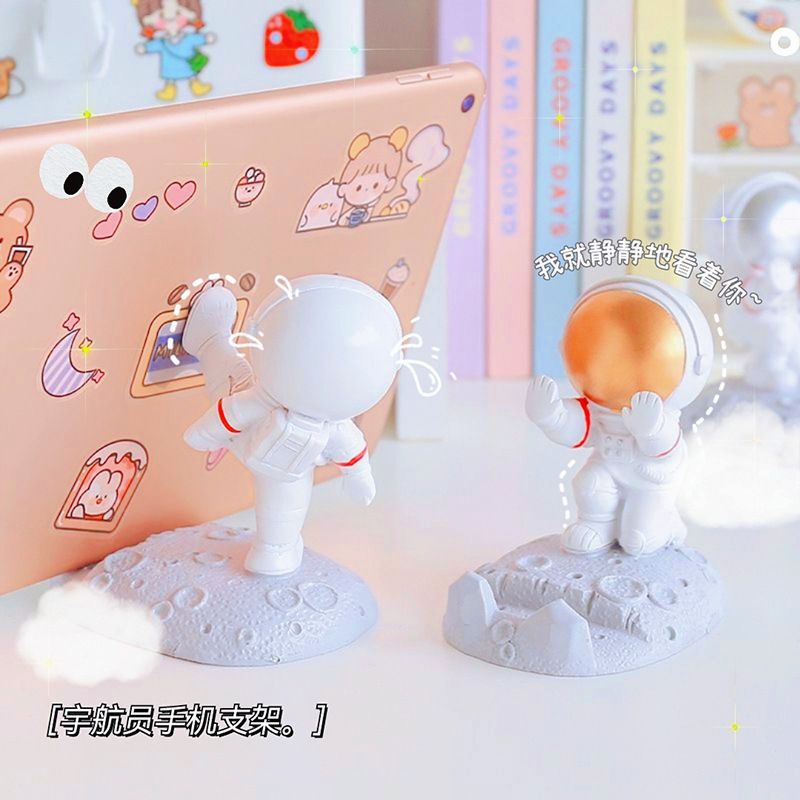 [littlecrab] Phone Holder Penyangga Penahan Handphone Tab Astronot Lucu Stand HP Bentuk Lucu Unik Luar Angkasa Dekorasi Kamar Cute Stationary Kit Berkualitas