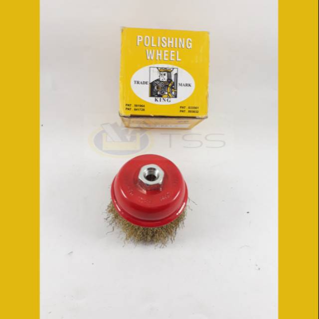 Cup Brush Polishing wheel King Sikat Kawat Mangkok Kuningan Sikat Besi Sikat Karat Sikat Kawat Mangkok KING 3&quot; Kuning / Cup Brush Gerinda