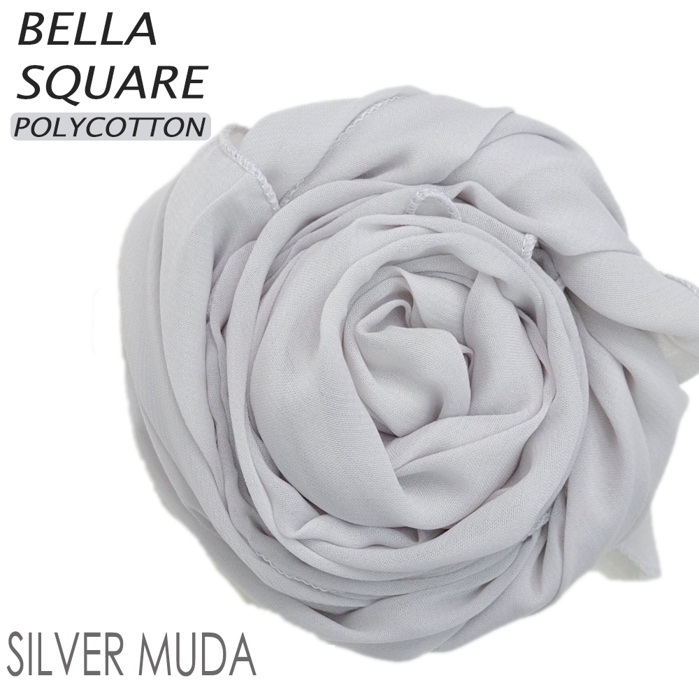 Zamia Jilbab Bella Square Polycotton Bela double hycon-silver muda