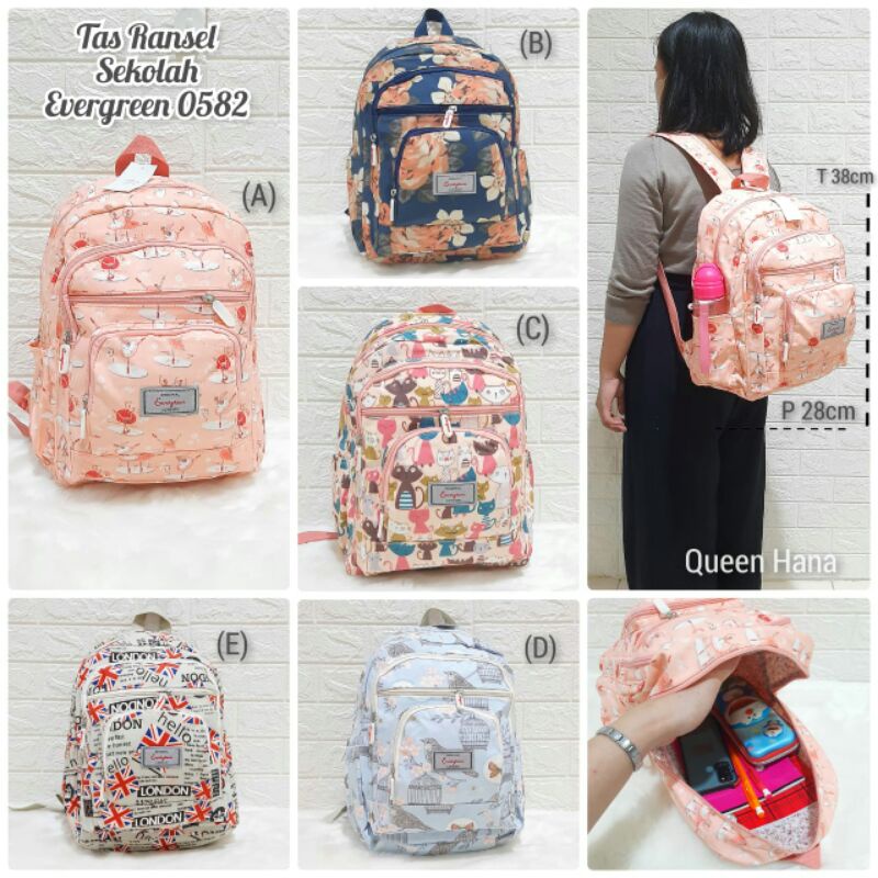 Tas Ransel Sekolah Evergreen Tas Ransel Anak Remaja Motif Keren