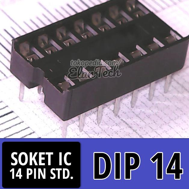 Soket IC 14 pin Socket IC 14p DIP 14 kaki 2x7 DIP14 elant33 Juara