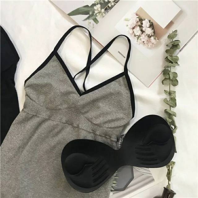 Tanktop Import Premium Strech dengan Cup Busa Bisa Dilepas T8823