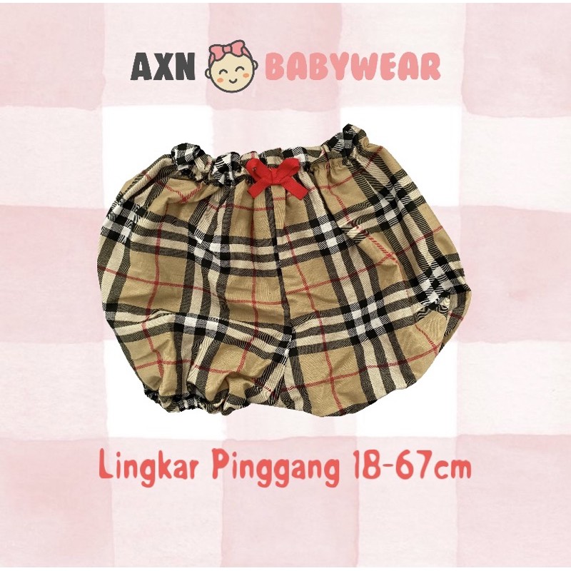 BABY BLOOMERS HIGHWAIST CELANA PENDEK BAYI MOTIF BURBERRY