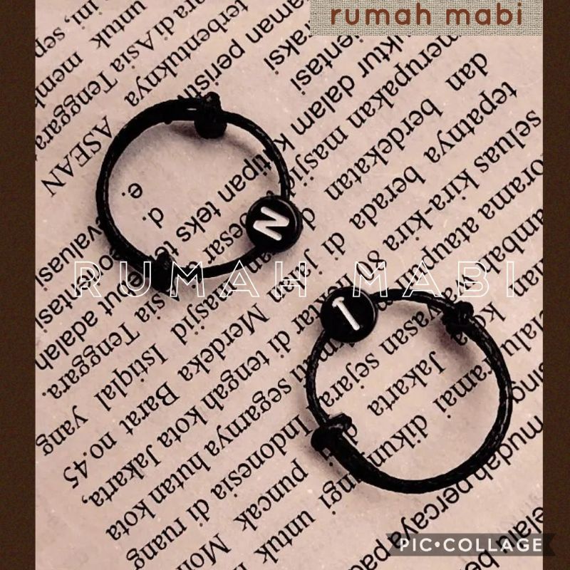 CINCIN inisial !! bisa custom inisialmu! waterproof!! termurah! BONUS KAGET TANPA MINIMAL PEMBELIAN!