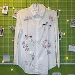 preloved atasan wanita putih lengan panjang