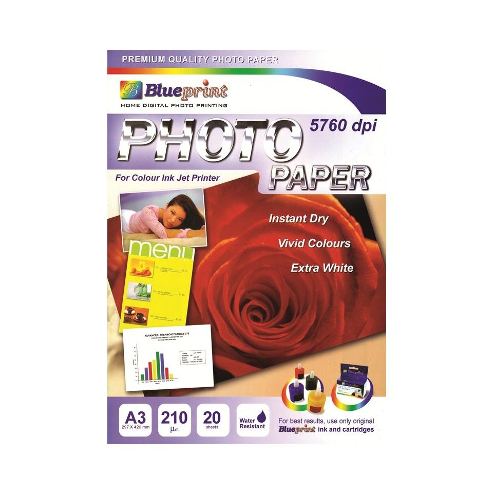 

Blueprint Photo Paper (BP-GPA3190) - A3, 20 Sheet, 190 Gsm/210 Um, C