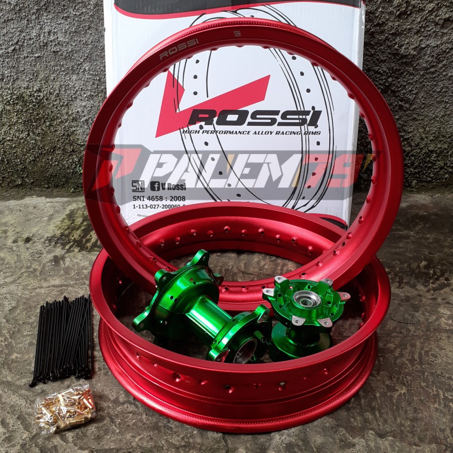 Velgset Merah Supermoto CRF 150 L Velg Velk Tromol Hijau Green CRF150