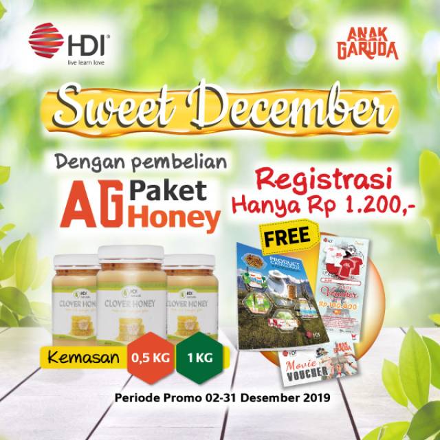 Clover honey madu HDI free membership member 1kg 1 kg paket sale promo