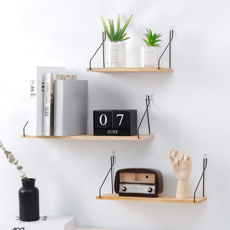 Simple Nordic Style Wooden Hanging Rack Wall Decoration Household Hanging Shelf For Living Room Shopee Indonesia