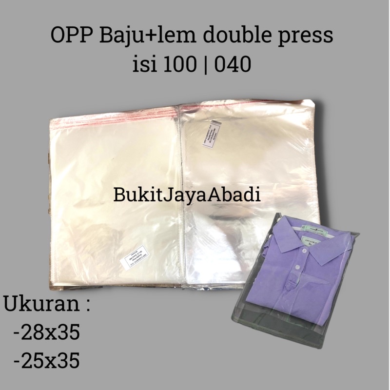 Plastik OPP Baju 25x35 | 28x35 isi 100